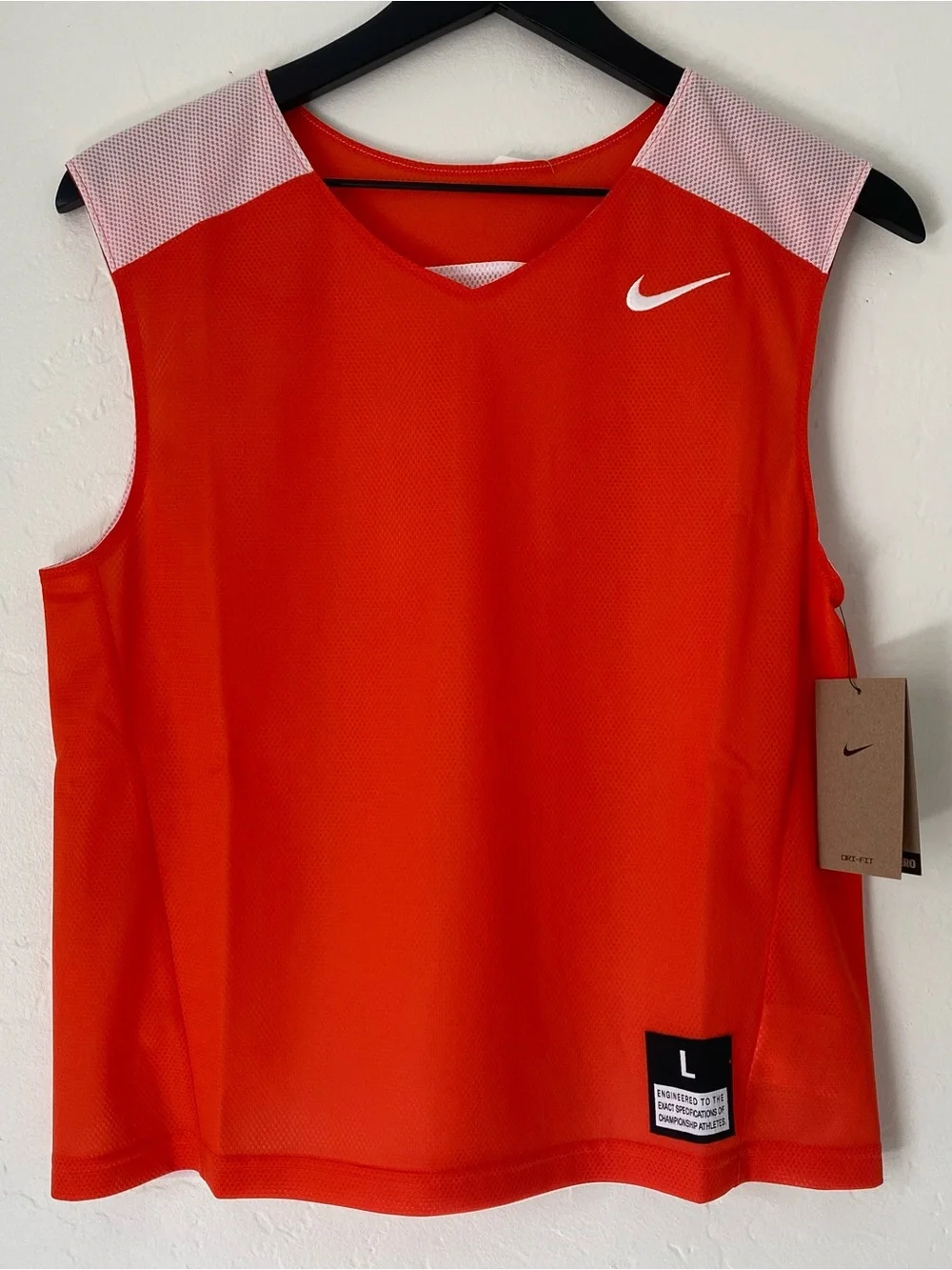 NWT Nike Reversible Orange/ White Athletic Mesh Jersey